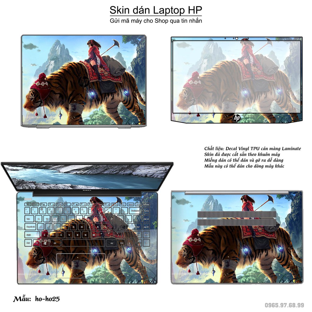 Skin dán Laptop HP in hình Con hổ (inbox mã máy cho Shop)