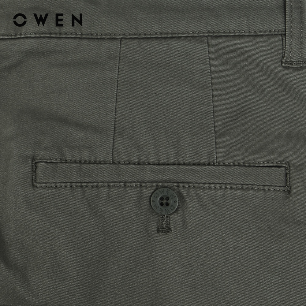 OWEN - Quần khaki Slim Fit Rêu - QKSL220658