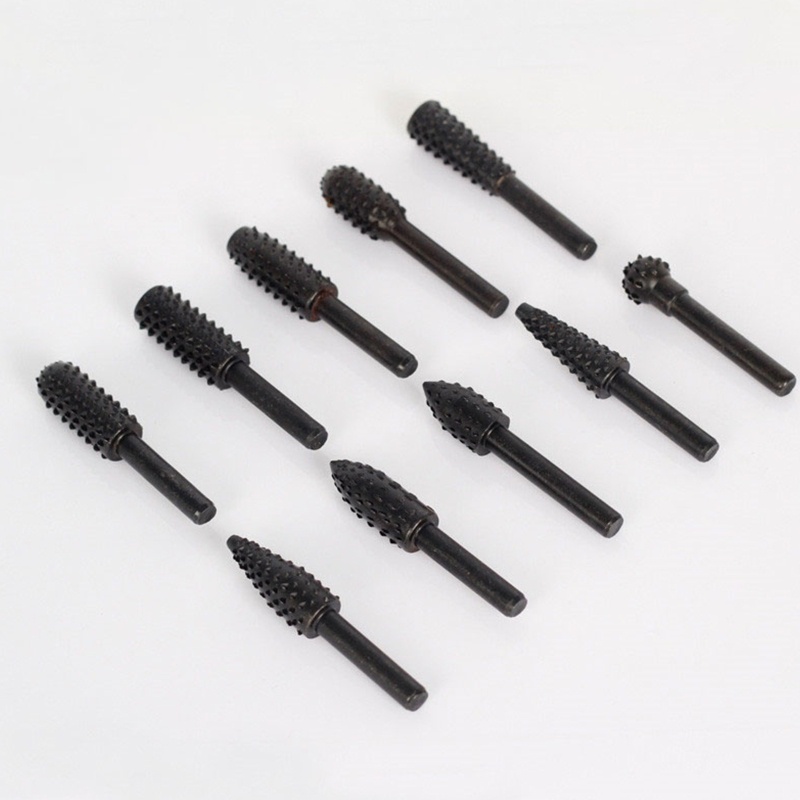 Set 10 Mũi Mài 1 / 4 '' 6mm Bằng Thép Không Gỉ Chất Lượng Cao