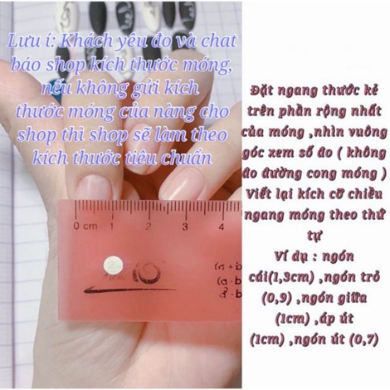 Móng giả màu đen hoạ tiết bò sữa đơn giản thanh lịch