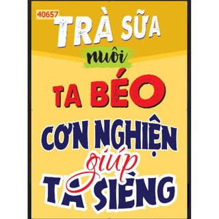 Combo 3bức tranh Lụa dán quán trà sữa 3d trang trí quán KT 40x80cm x 3tấm