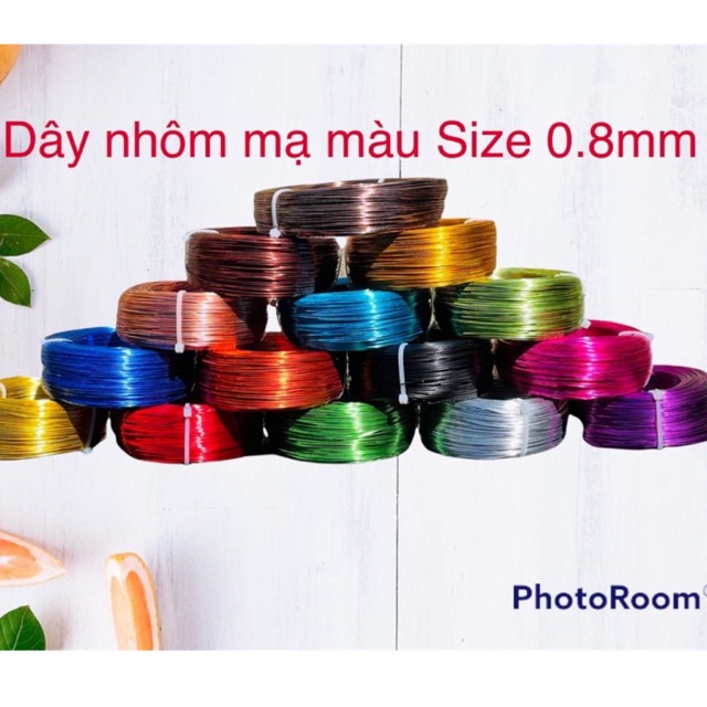 Dây nhôm mạ màu làm bonsai handmade! cuộn 500g Size 0.8mm