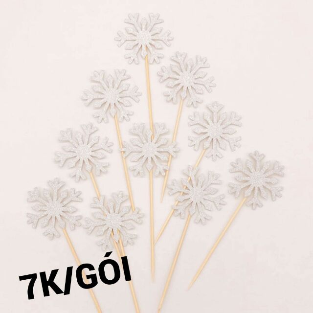 5 set 10 bông tuyết trang trí bánh kem
