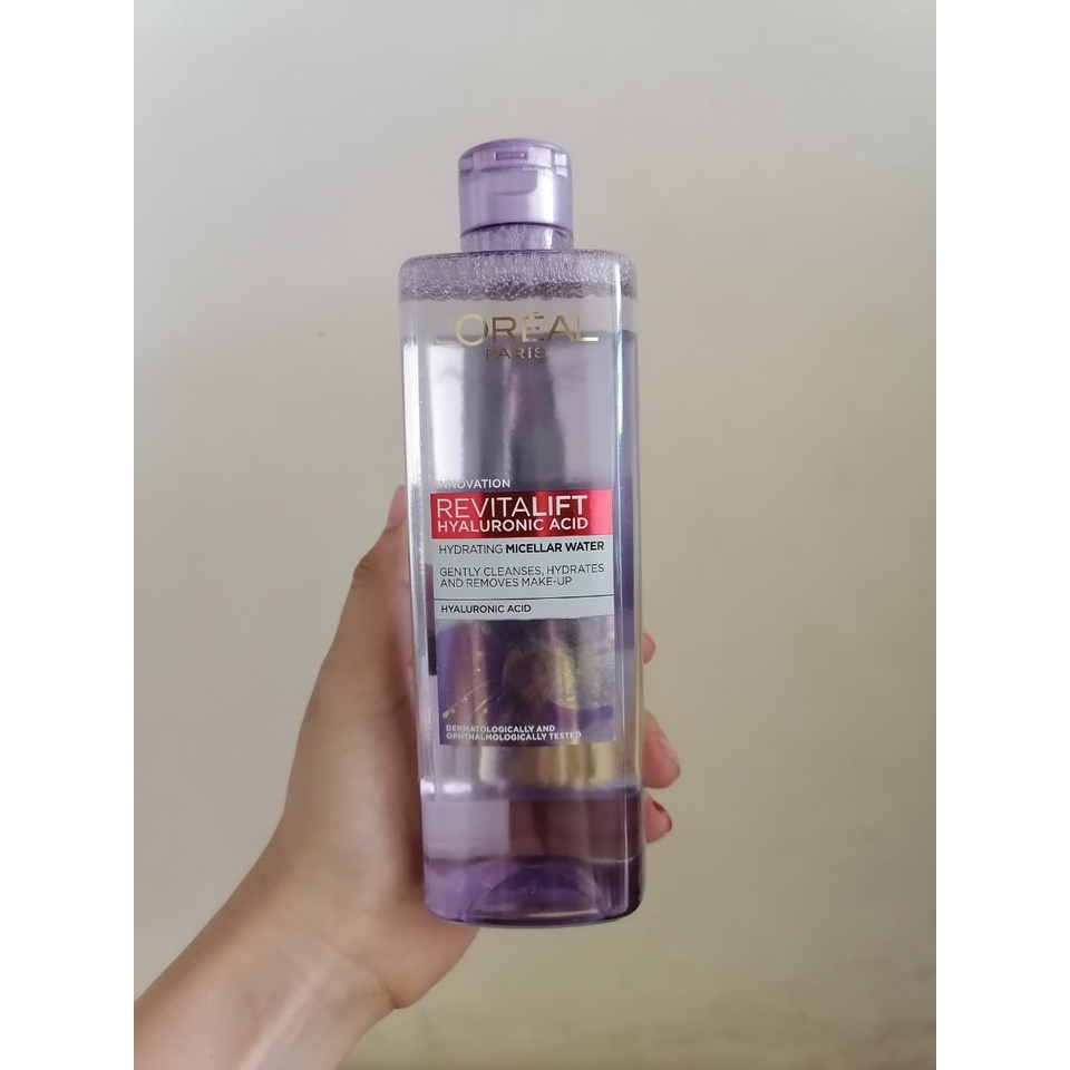 Nước tẩy trang siêu cấp ẩm & Giảm nếp nhăn Loreal Pure Revitalift Hyaluronic Acid 1.5% 400ml