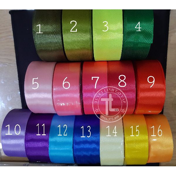 Dây ruban lụa bóng  4cm :90k / 2 cuộn