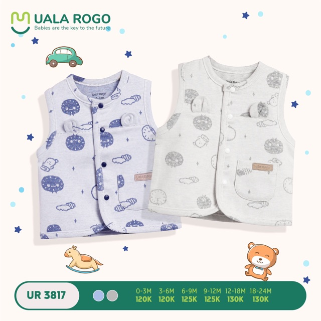 [Mã FAMAYFA2 giảm 10K đơn 50K] Uala rogo - Áo gile in hoạ tiết đồng hồ UR3817