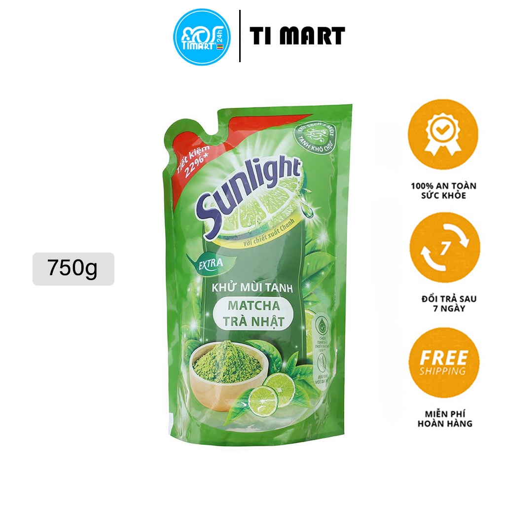 Nước rửa chén Sunlight Extra trà xanh matcha Nhật Bản túi 725ml