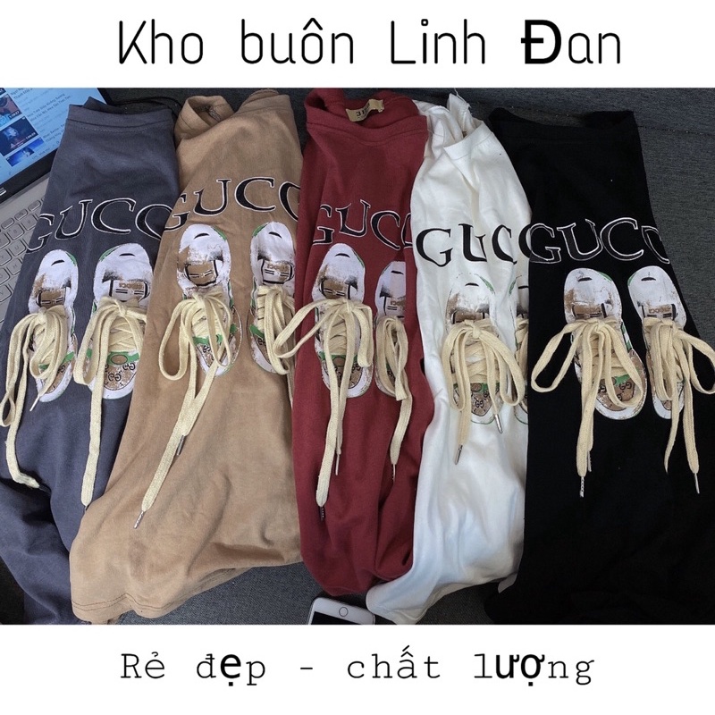 Áo phông GUCCI hình giày, có buộc dây giày 3158 như hình dành cho cả nam nữ - mẫu HOT