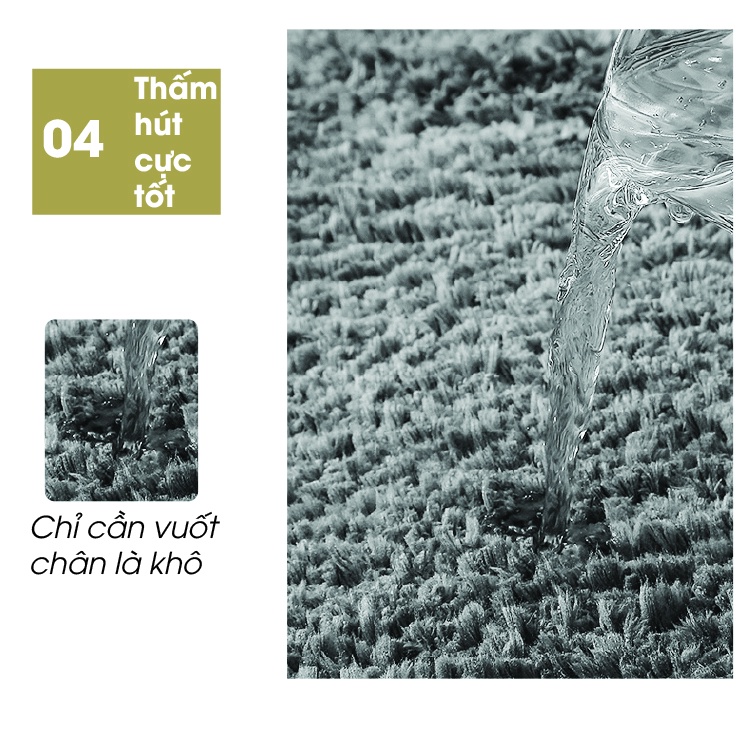 Thảm lau chân chùi chân chống trượt thấm nước nhà bếp nhà tắm phòng khách, giẻ lau chân đế chống trượt