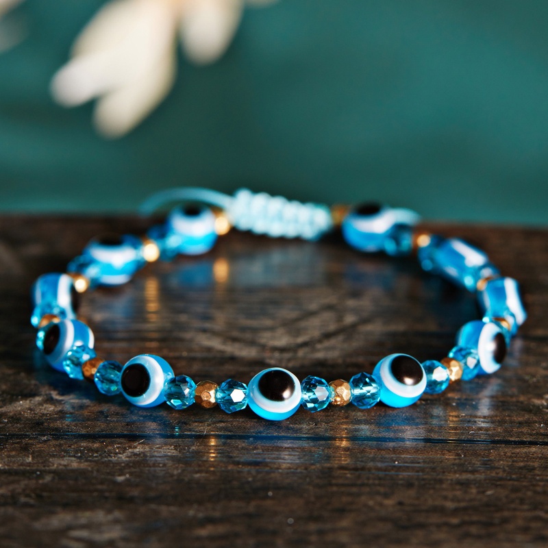 Vòng Đeo Tay Xâu Hạt Resin Nhiều Màu Hình Mắt Quỷ Thổ Nhĩ Kỳ Dành Cho Nữ