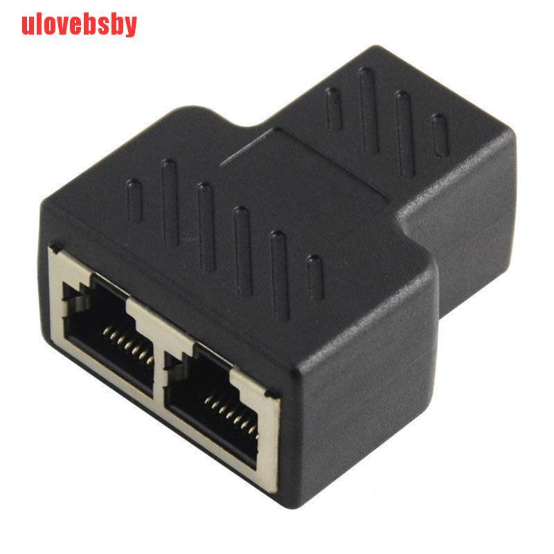 [ulovebsby]1 to 2 LAN ethernet Network Cable RJ45 Splitter Plug Adapter Connector