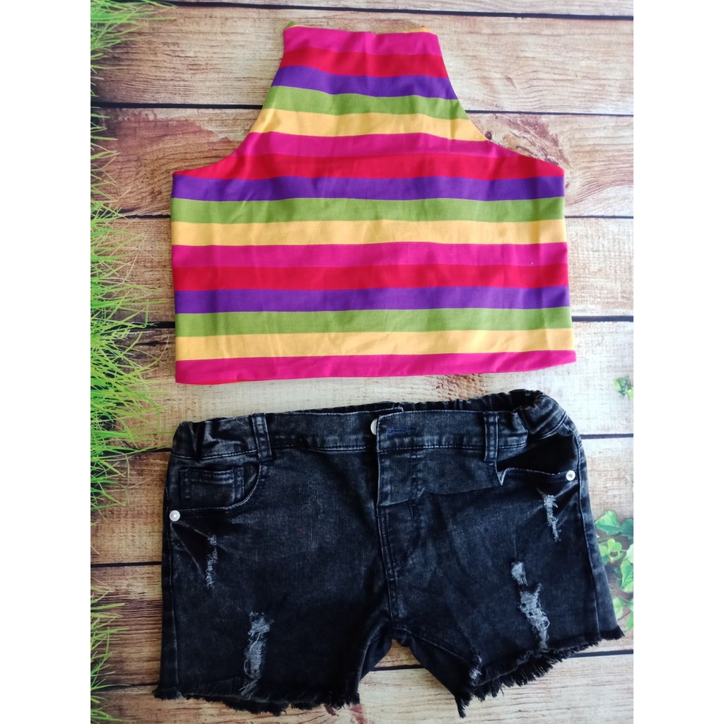 Bộ yếm bé gái cột nơ DB447