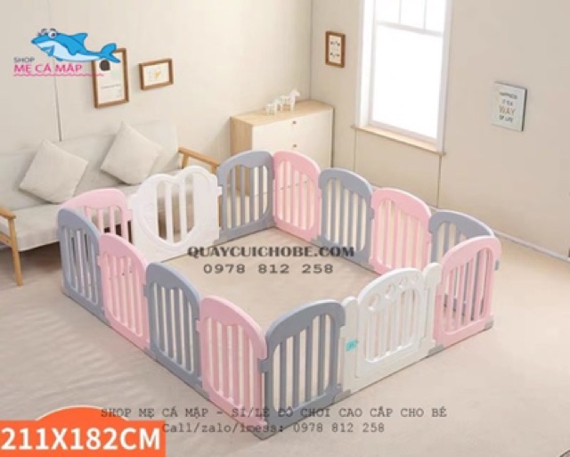 [Mã 267FMCGSALE giảm 8% đơn 500K] Quây cũi nhựa phối Hồng Ghi độc quyền, hàng đẹp loại I cao 65cm