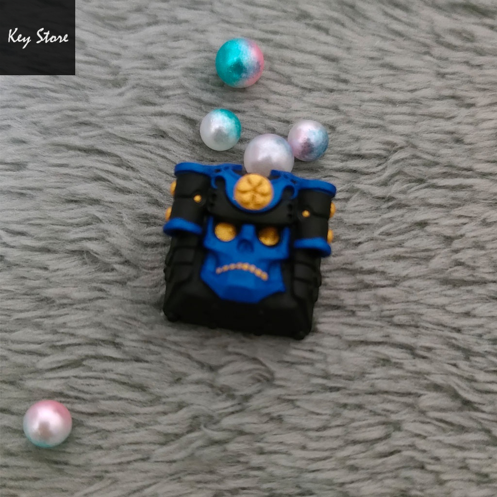 Nút bàn phím cơ artisan keycap samuki màu xanh samurai