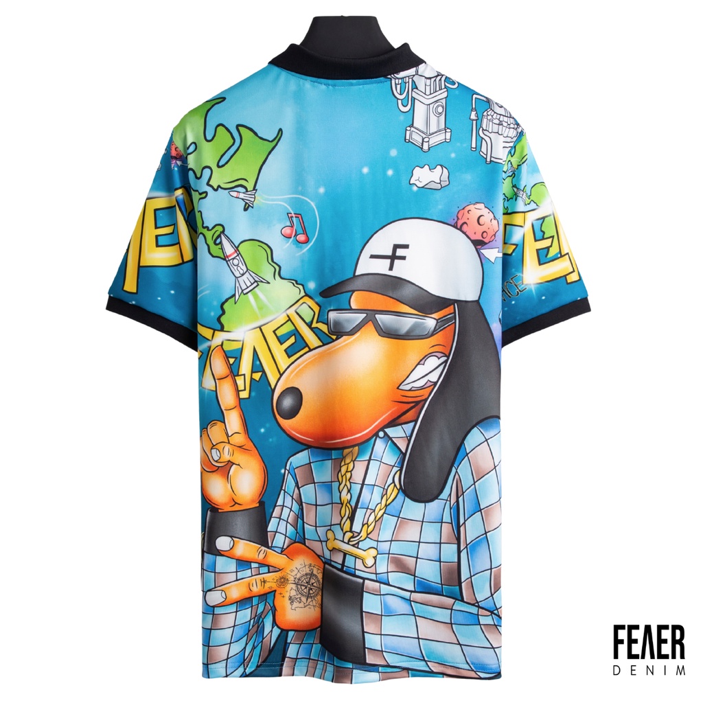 Áo polo nam cổ bẻ FEAER DENIM chất vải thoáng mát chuẩn form họa tiết Dog Pop Art