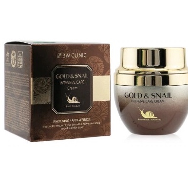 Kem dưỡng giúp nâng tone, trẻ hóa làn da 3W Clinic Gold & Snail Intensive Care Cream 55g
