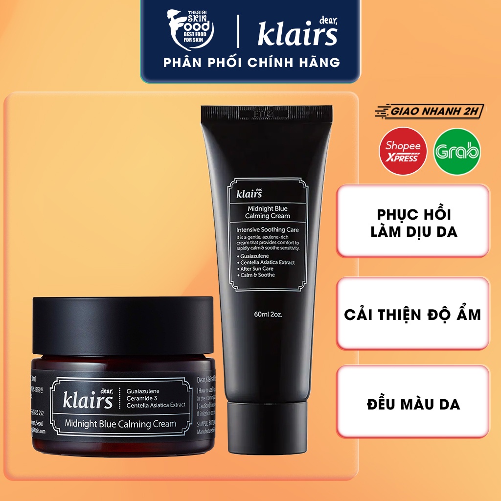 Kem Dưỡng Da Làm Dịu, Phục Hồi Da Ban Đêm Klairs Midnight Blue Calming Cream