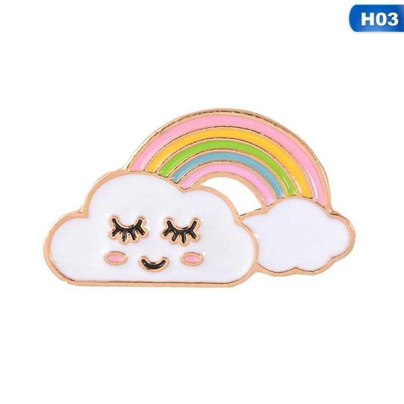 Ghim cài áo hình cầu vòng làm từ kim loại dễ thương