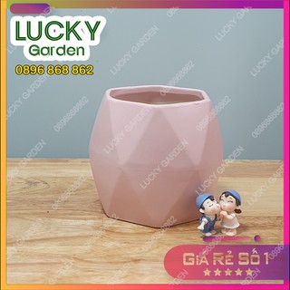 Chậu Gốm Sứ Bát Tràng Đa Giác