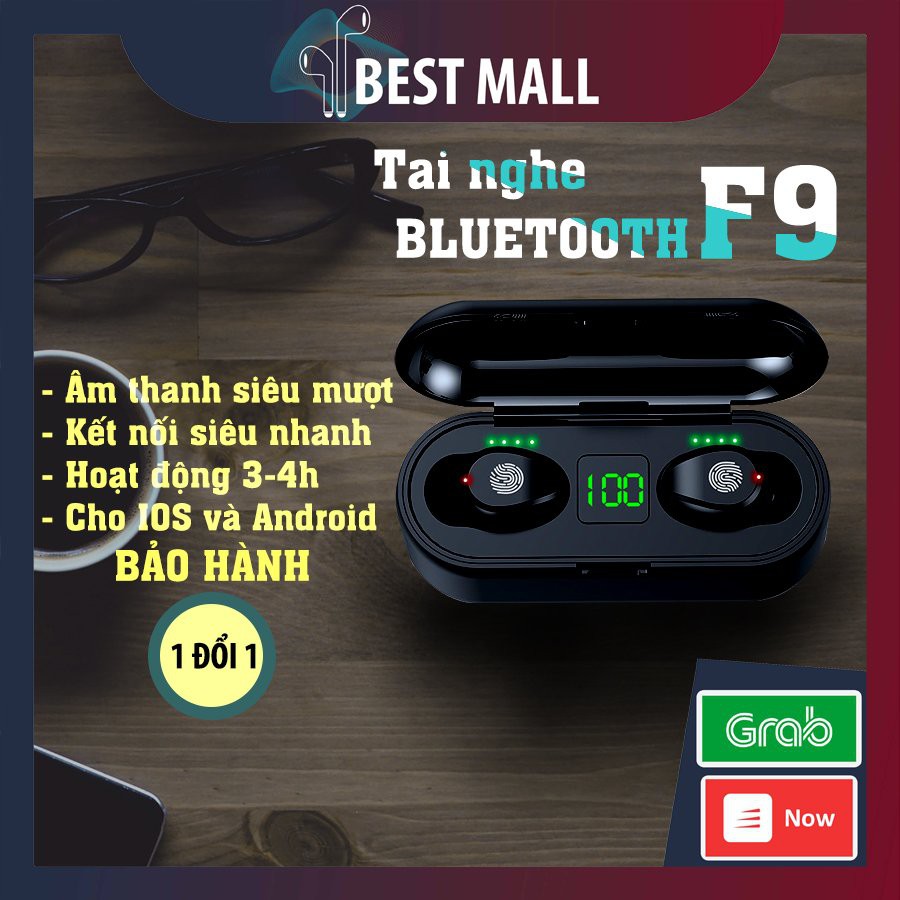 Tai Nghe Không Dây Bluooth 5.0 AMOI F9 TWS, Chuyên Gaming cho Iphone và Android, Quốc Tế