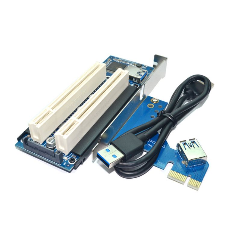 Card Mở Rộng PCI-E Express X1 Sang Dual PCI Kèm Dây Cáp USB Cho WIN2000 / XP / Vista / Win7 / Win8 / LINUX Thẻ