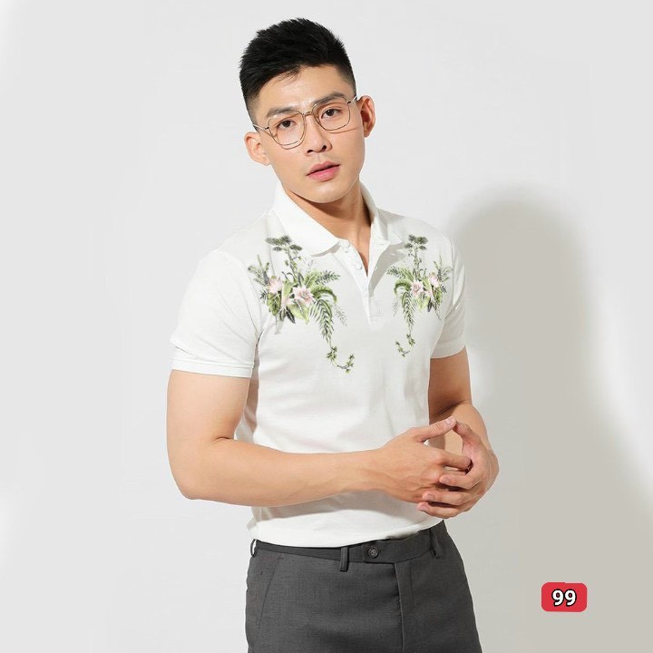 Áo polo nam cao cấp murad_fashion, áo thun nam màu trắng thêu hình đẹp phong cách thời trang nam 2021 atn99