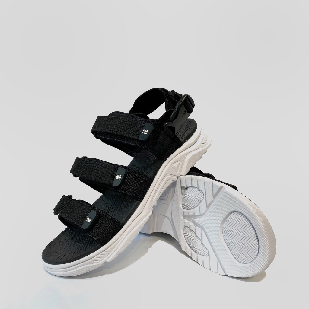 Giày Sandal Nam Nữ Unisex The BiLy Quai Ngang Dây Dù Đế Phylon Siêu Êm Nhẹ Màu Đen-BLDTMD04-Đen