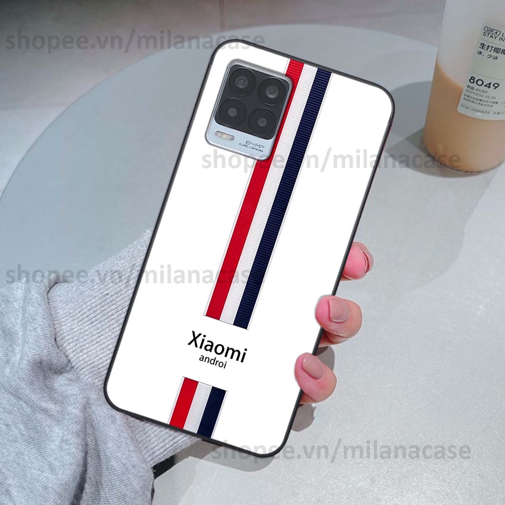 Ốp Realme 8 in giả da phong cách thể thao, cá tính, thời trang