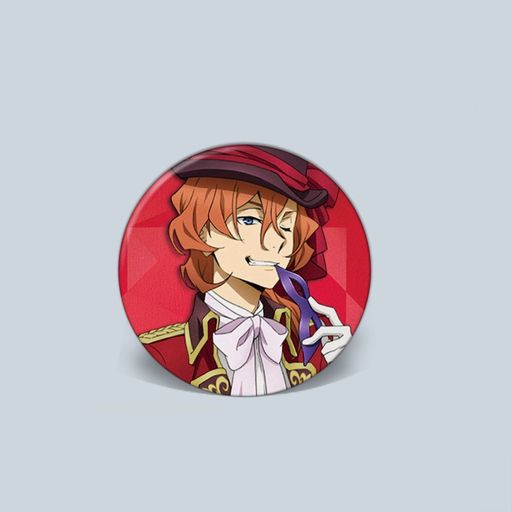 Huy hiệu IN HÌNH Bungou stray dogs Văn hào lưu lạc anime chibi