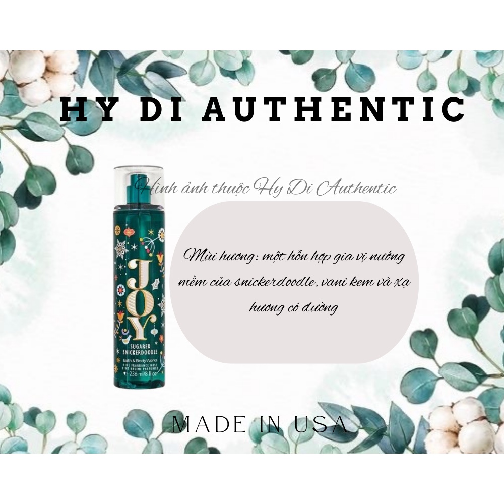 JOY “ SUGARED SNICKERDOODLE” Xịt Thơm Toàn Thân Body Mist Bath & Body Works