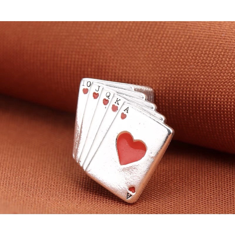 Hạt charm bộ bài bạc s925 Cao cấp