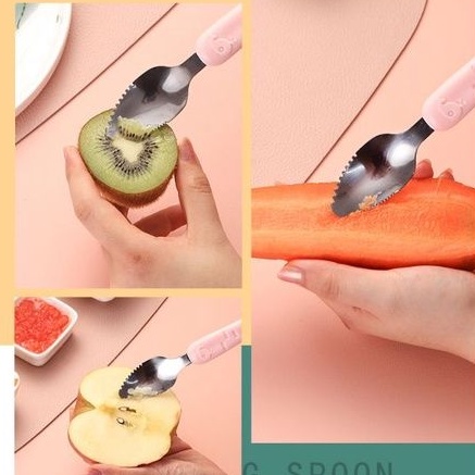Thìa nạo hoa quả 2 đầu cho bé ăn dặm xA6