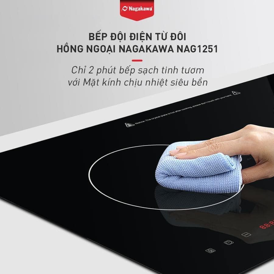 Bếp Từ ĐôI  Cam Kết Chính Hãng  Bếp Từ Gia Đình Nhập Khẩu,  Bếp Điện Từ Hồng Ngoại Nhập Khẩu NAGAKAWA NAG1251
