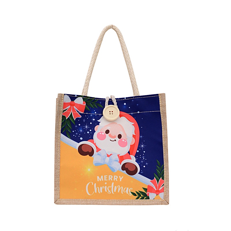 Túi Vải Cotton Lanh In Họa Tiết Hoạt Hình Đựng Cơm Trưa Thời Trang Thu Đông