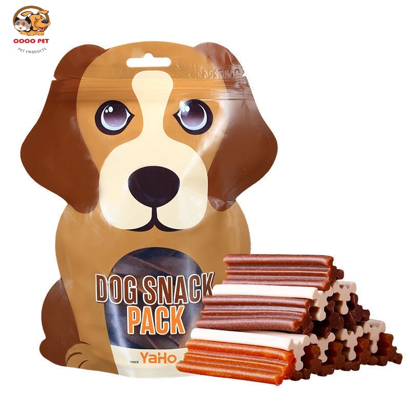 Bánh Thưởng, Thanh Xoắn Gặm Sạch Răng Cho Chó Dog Snack Pack Yahoo Túi 120g Mix 3 Vị Bò-Sữa-Gà