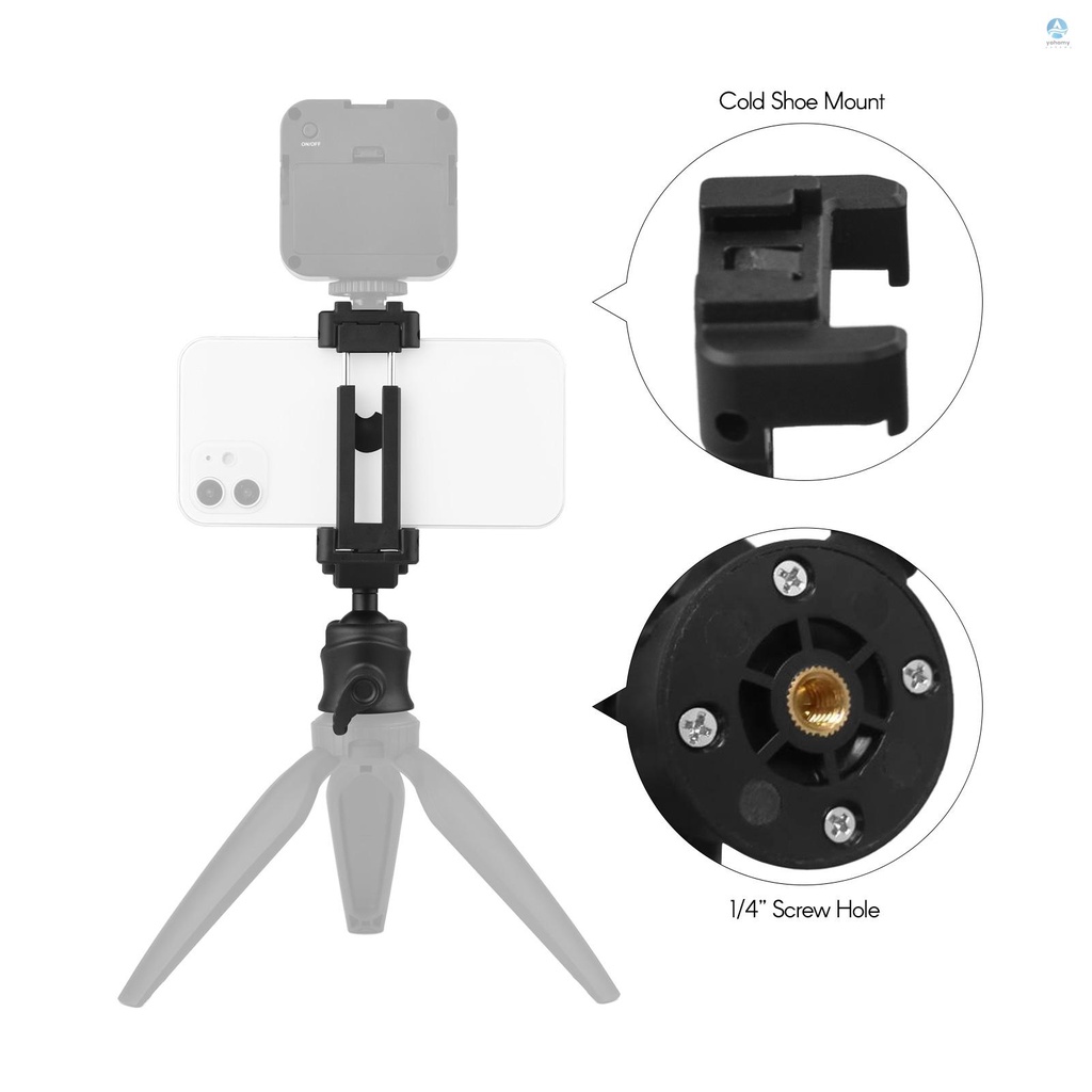 Đầu nối chân máy ảnh Andoer xoay được 360 độ 1/4 Inch chịu tải tối đa 2kg cho máy ảnh/điện thoại di động | BigBuy360 - bigbuy360.vn