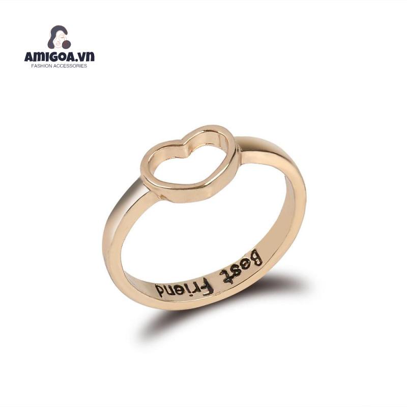 【amigoa.vn】Nhẫn Hình Trái Tim Kiểu gypsophila Bóng