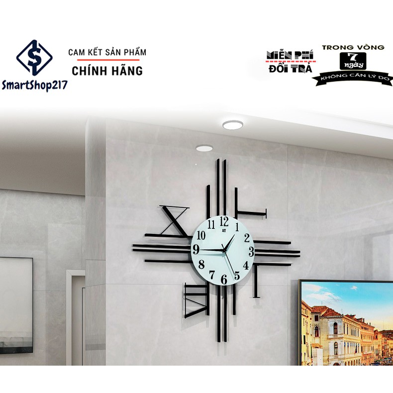 [DH-014] Đồng Hồ Treo Tường Hình Chữ La Mã (Tặng Decal trang trí + Bộ Kim dự phòng + Đinh treo chống hỏng tường)