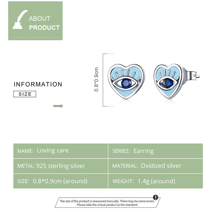 Bông tai Bamoer SCE1134 bằng bạc 925 trang trí họa tiết mắt quỷ làm quà tặng cho nữ