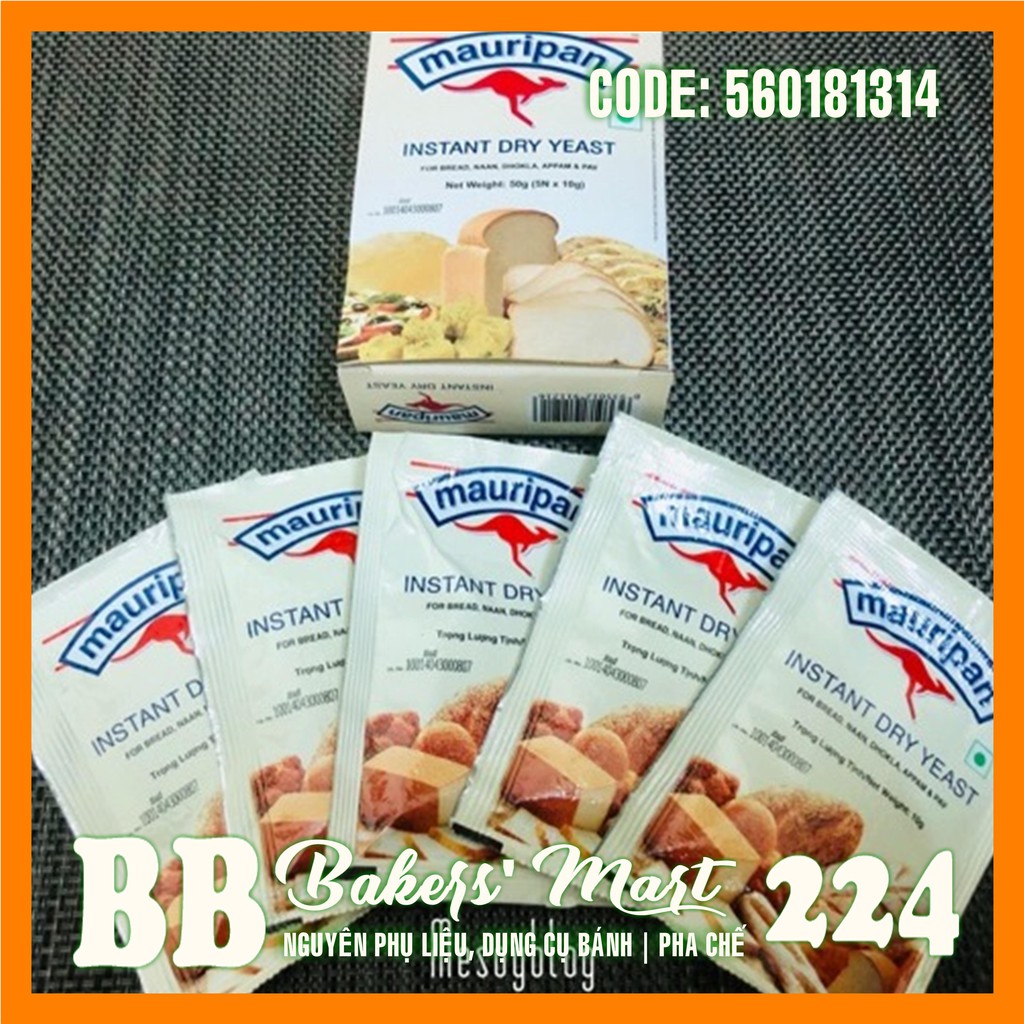 💥 GÌ CŨNG RẺ 💥 Men khô làm bánh Mauripan - HỘP 50gr (10gr x 5 gói) | BigBuy360 - bigbuy360.vn