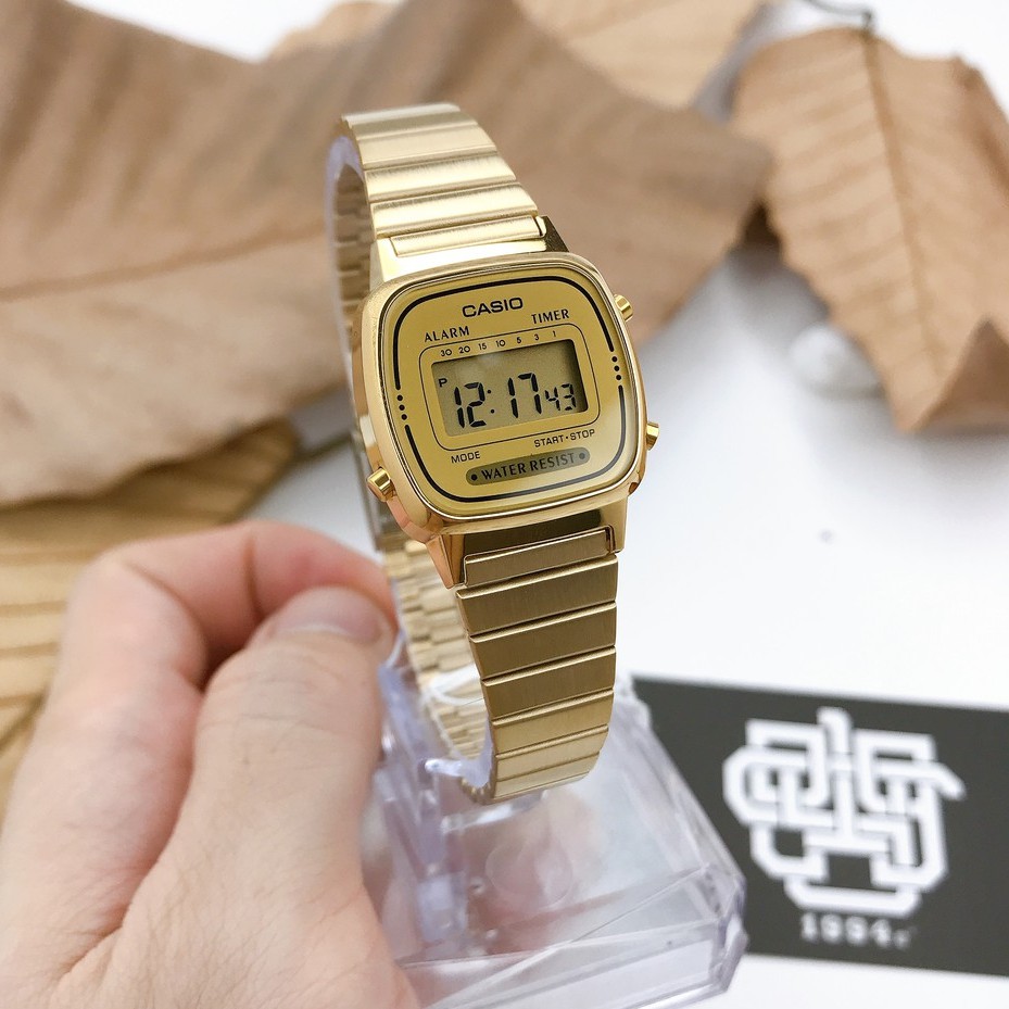 Đồng hồ nữ Casio LA670 / LA670WGA-9 dây đeo bằng thép, chống nước, hàng chính hãng