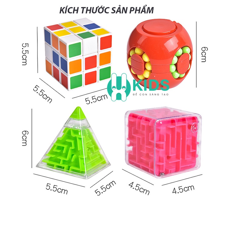 Đồ chơi giáo dục giải đố khối lập phương đa năng, rubik biến thể phát triển tư duy logic cho trẻ em thông minh hơn