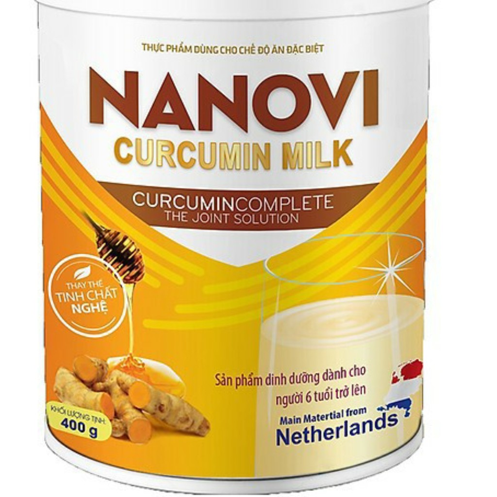 [Combo 2 hộp x 400gr/hộp] Sữa Nghệ Nanovi Curcumin Milk [400gr/hộp], date 2023