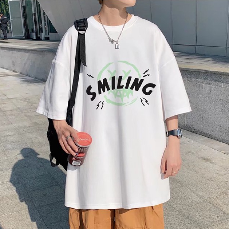 Áo Thun Tay Ngắn Dáng Rộng In Chữ Thời Trang Mùa Hè Cho Nam Size M-8XL