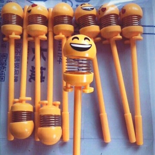 Bút bi emoji con lắc lò xo
