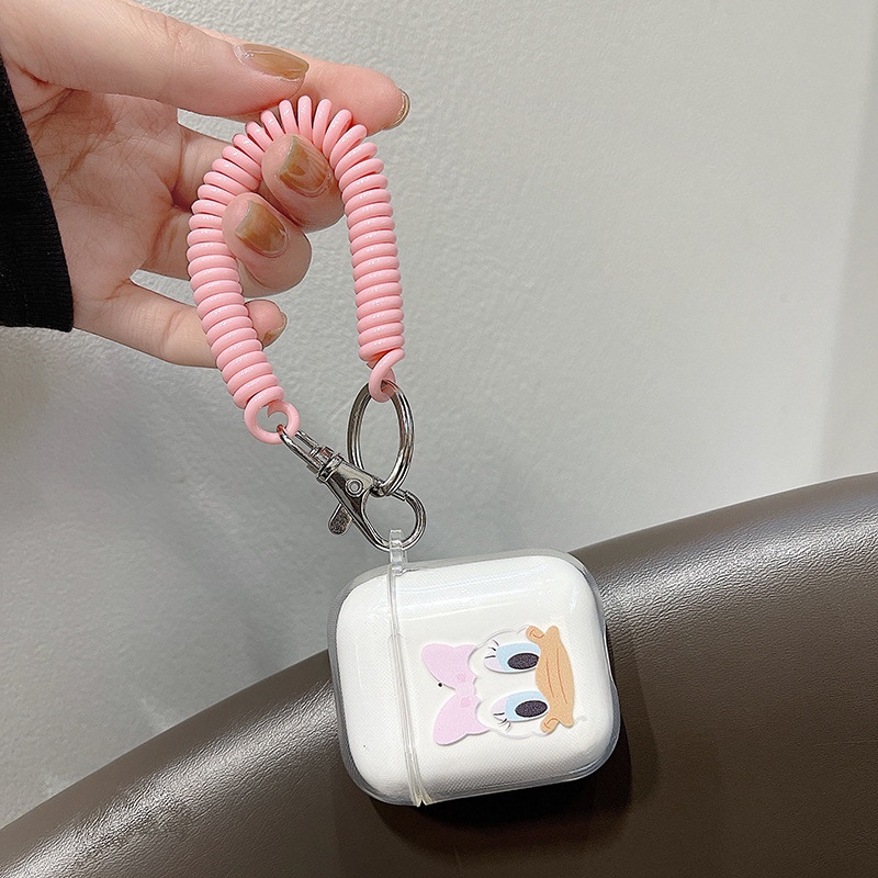 Vỏ Bảo Vệ Hộp Sạc Tai Nghe airpods 1 2 Pro 3rd Generation Pro 1/2 Trong Suốt Chống Sốc Họa Tiết Hoạt Hình Kèm Dây Đeo Kiểu Nhật Hàn