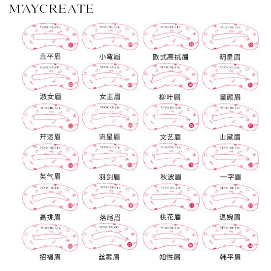 Bộ 24 khuôn kẻ mày MAYCREATE CÓ HỘP Bikerstorethainguyen eefy1