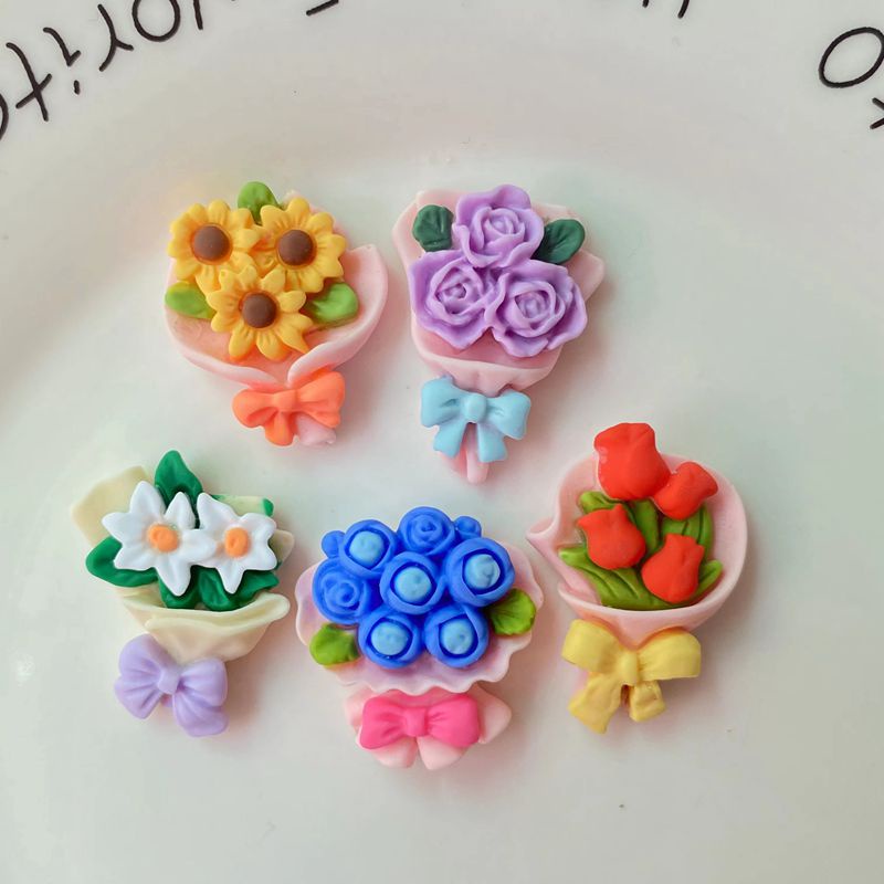 Set 5 Phụ Kiện Trang Trí Hình Hoa Hướng Dương Bằng Nhựa