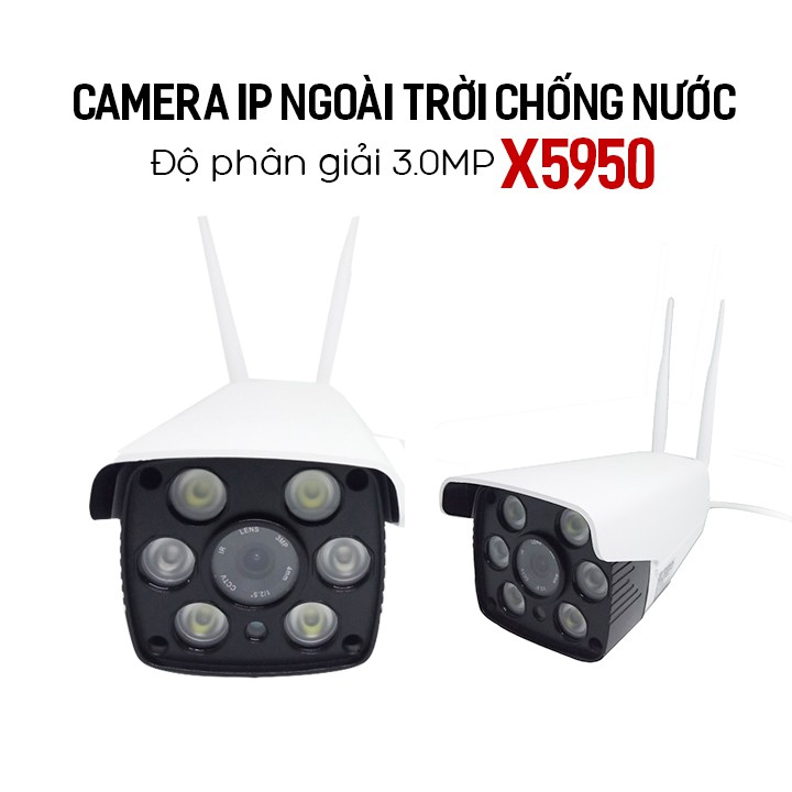 Camera Wifi IP Ngoài trời chống nước X5950 dùng app Yoosee 3.0mp chống nước ống kính xoay được (Ban đêm có màu)