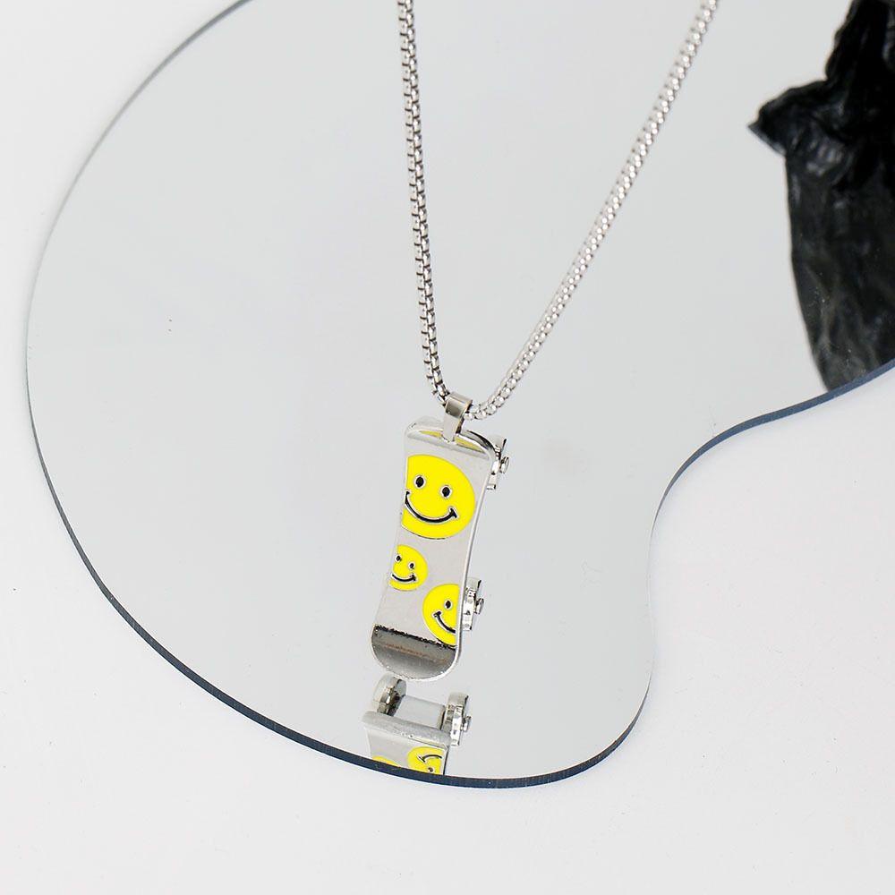 Vòng cổ Thép Titan Mặt Ván Trượt Phong Cách Hip Hop Đường Phố